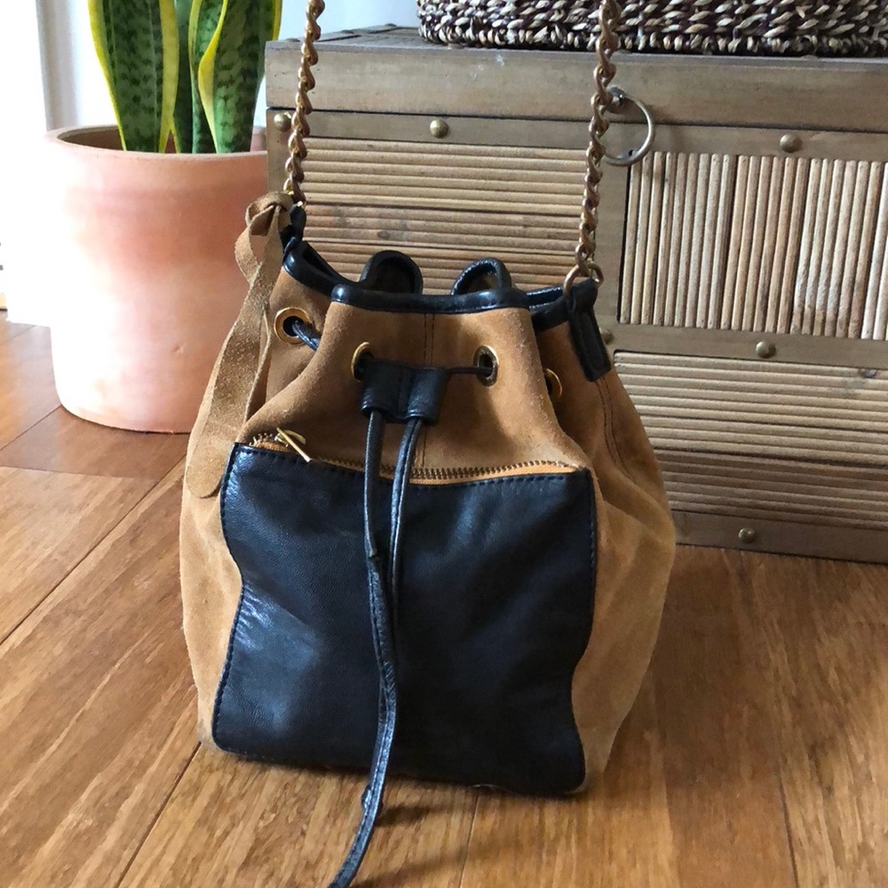 Top shop brown suede bucket bag.